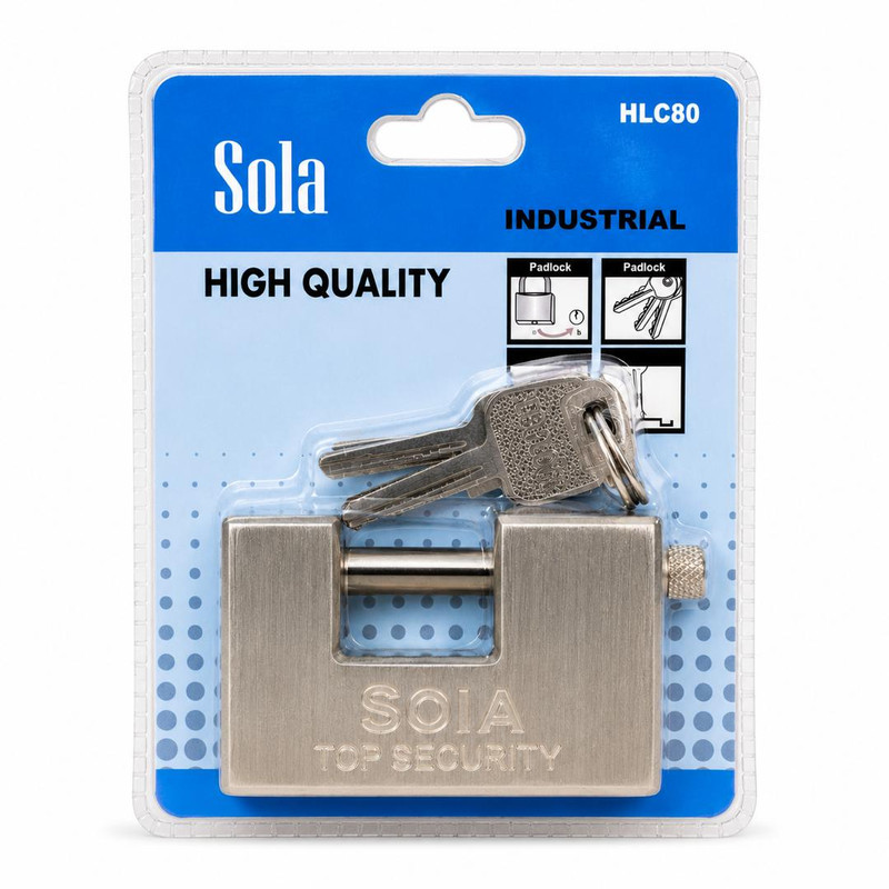 قفل کتابی سولا مدل RH-31590 سایز 80 میلی متر به همراه 3 کلید