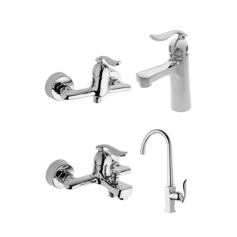 سرویس شیرآلات بهداشتی ایلمان مدل لانیکا کد k100 مجموعه 4 عددی