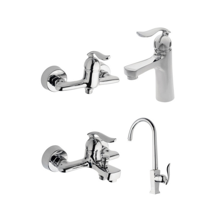 سرویس شیرآلات بهداشتی ایلمان مدل لانیکا کد k100 مجموعه 4 عددی