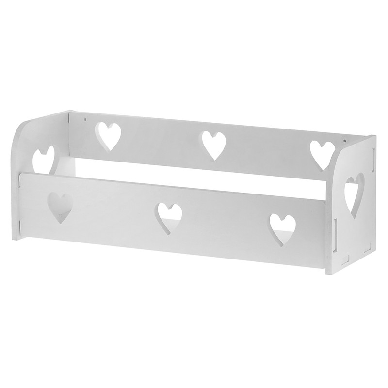 استند و قفسه نگهدارنده حمام دیواری با طرح قلبی PVC ضدآب، ابعاد 45×11×14 سانتی‌متر، وزن 510 گرم