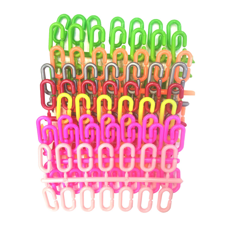 آویز قفس پرنده پلاستیکی مدل زنجیری بسته 120 عددی مناسب سرگرمی و آموزشی با ابعاد 25x15x5 سانتی‌متر و وزن 140 گرم