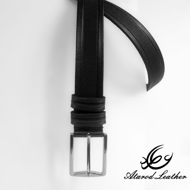 کمربند مردانه چرم عطارد مدل چرم طبیعی گاومیش کد B35