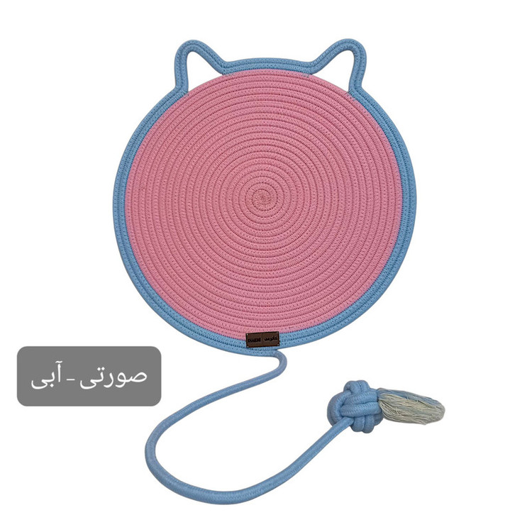 اسکرچر گربه و سگ مدل گربهای از ریسمان قیطان مقاوم در برابر آب، آویزی و قابل شستشو با دست، با ابعاد 34x34x1 سانتیمتر، مناسب توله، بالغ و سالمند