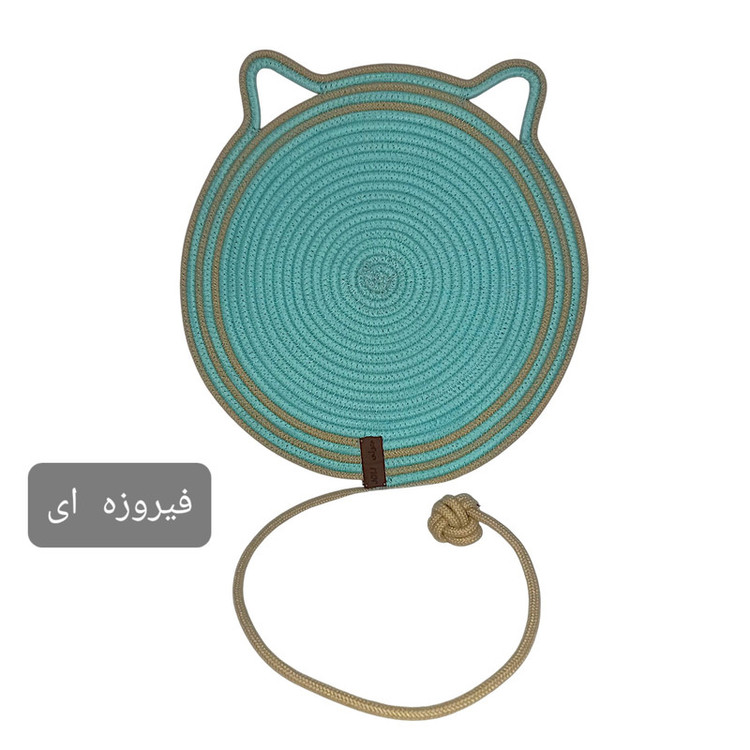 اسکرچر گربه و سگ مدل گربهای از ریسمان قیطان مقاوم در برابر آب، آویزی و قابل شستشو با دست، با ابعاد 34x34x1 سانتیمتر، مناسب توله، بالغ و سالمند