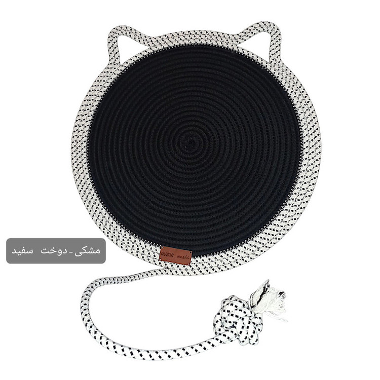 اسکرچر گربه و سگ مدل گربهای از ریسمان قیطان مقاوم در برابر آب، آویزی و قابل شستشو با دست، با ابعاد 34x34x1 سانتیمتر، مناسب توله، بالغ و سالمند