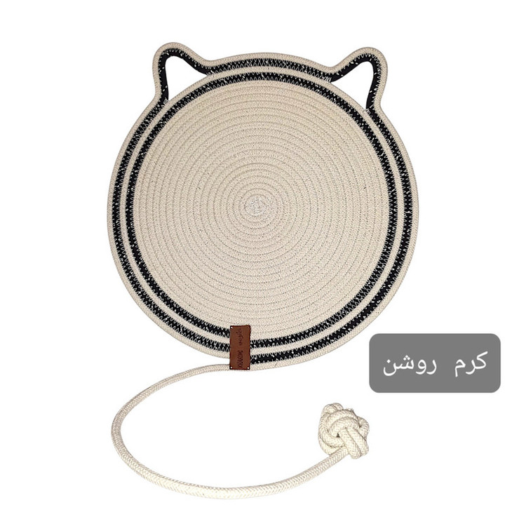 اسکرچر گربه و سگ مدل گربهای از ریسمان قیطان مقاوم در برابر آب، آویزی و قابل شستشو با دست، با ابعاد 34x34x1 سانتیمتر، مناسب توله، بالغ و سالمند