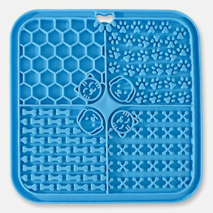 مت لیسیدنی سگ و گربه مدل آرامخوار سیلیکونی 22x22 سانتیمتر، کاهش اضطراب و جلوگیری از چاقی، قابل استفاده در فریزر و مایکروویو، دارای حباب چسبنده ضد لغزش
