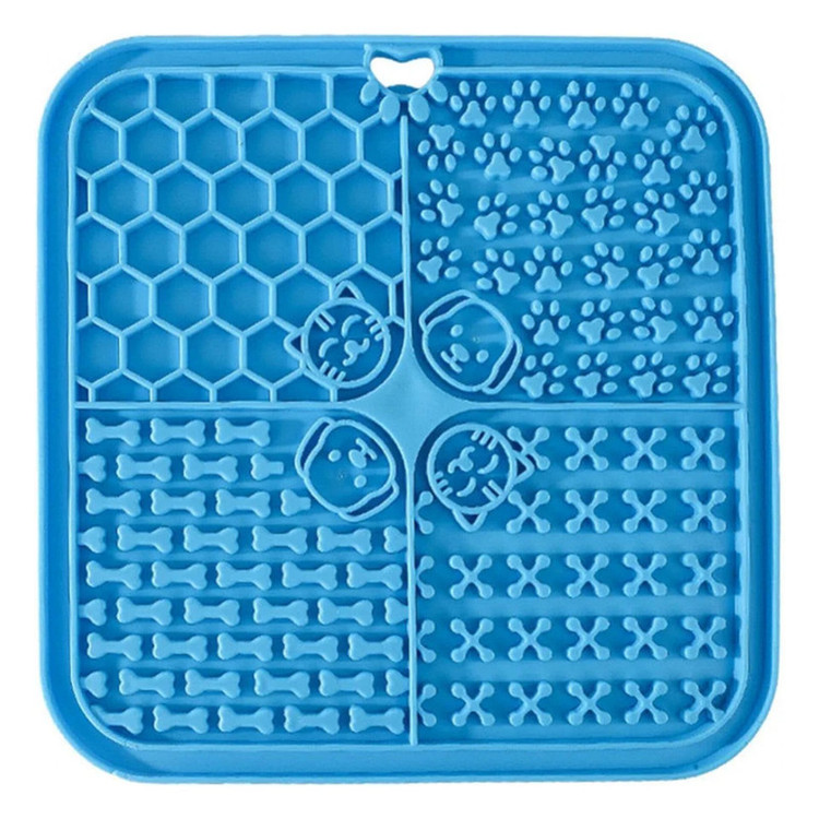 مت لیسیدنی سگ و گربه مدل آرامخوار سیلیکونی 22x22 سانتیمتر، کاهش اضطراب و جلوگیری از چاقی، قابل استفاده در فریزر و مایکروویو، دارای حباب چسبنده ضد لغزش
