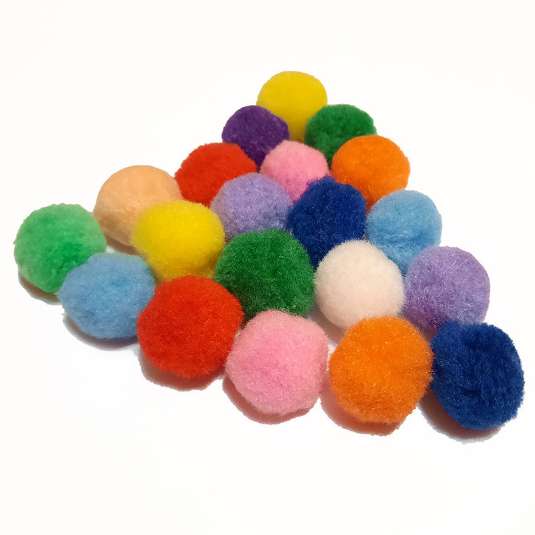 اسباب بازی پولیشی گربه مدل pom pom بسته 20 عددی با ابعاد 2x2x2 سانتیمتر و وزن سبک برای سرگرمی و تحریک بازی حیوانات خانگی