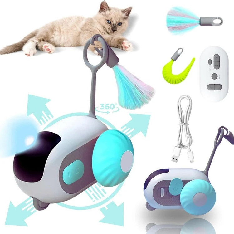 اسباب بازی سرگرمی و آموزشی سگ و گربه مدل PG-CT082 با بدنه مقاوم ABS، حرکات سریع، نورهای LED، صدادار و کنترل از راه دور مناسب توله، بالغ و سالمند