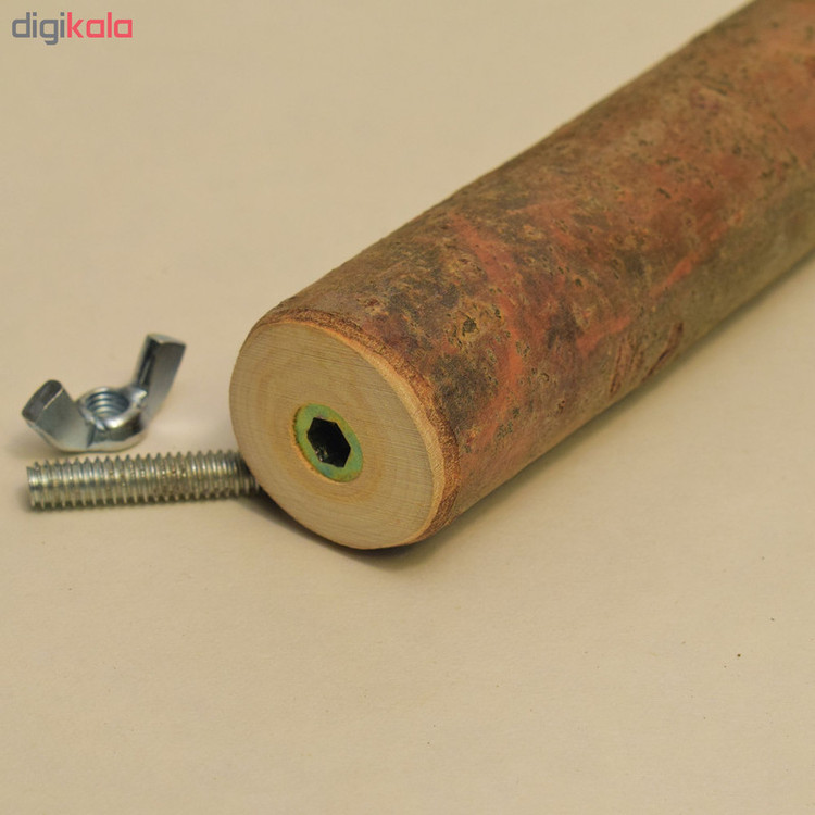 چوب نشیمنگاه پرنده طبیعی 30 سانتیمتری مدل BIRD-25 با قطر 3 سانت، بدون رنگ و مواد شیمیایی، همراه مهره خروسکی و واشر، مناسب جلوگیری از آسیب کف پا و نصب آسان در قفس