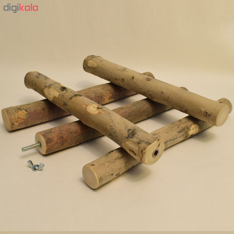 چوب نشیمنگاه پرنده طبیعی 30 سانتیمتری مدل BIRD-25 با قطر 3 سانت، بدون رنگ و مواد شیمیایی، همراه مهره خروسکی و واشر، مناسب جلوگیری از آسیب کف پا و نصب آسان در قفس