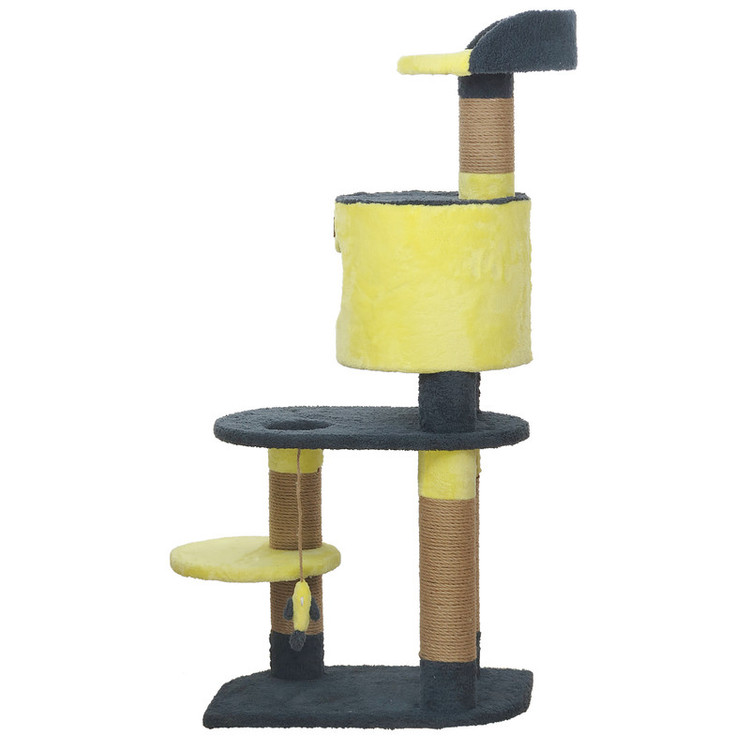 اسکرچر گربه مدل RK-2020 با ابعاد 60x40x130 سانتیمتر، ساختهشده از MDF و پارچه مرغوب، دارای کنف وارداتی درجه یک، مناسب برای همه گربهها