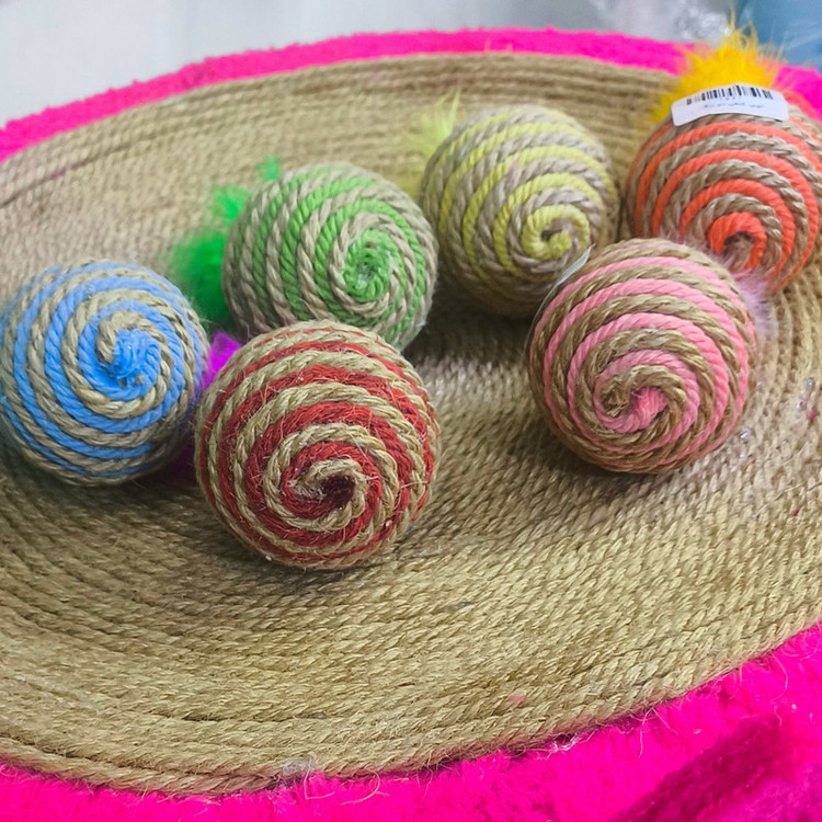 اسباب بازی گربه مدل توپ کنفی دورنگ