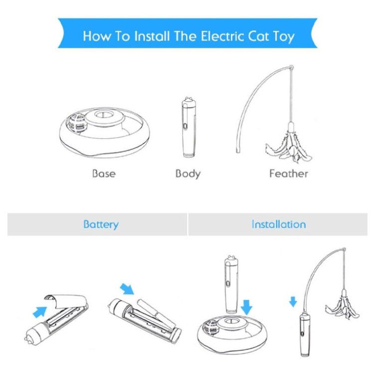 اسباب بازی تعاملی اتوماتیک گربه مدل Three Ways Cat Automatic Toy