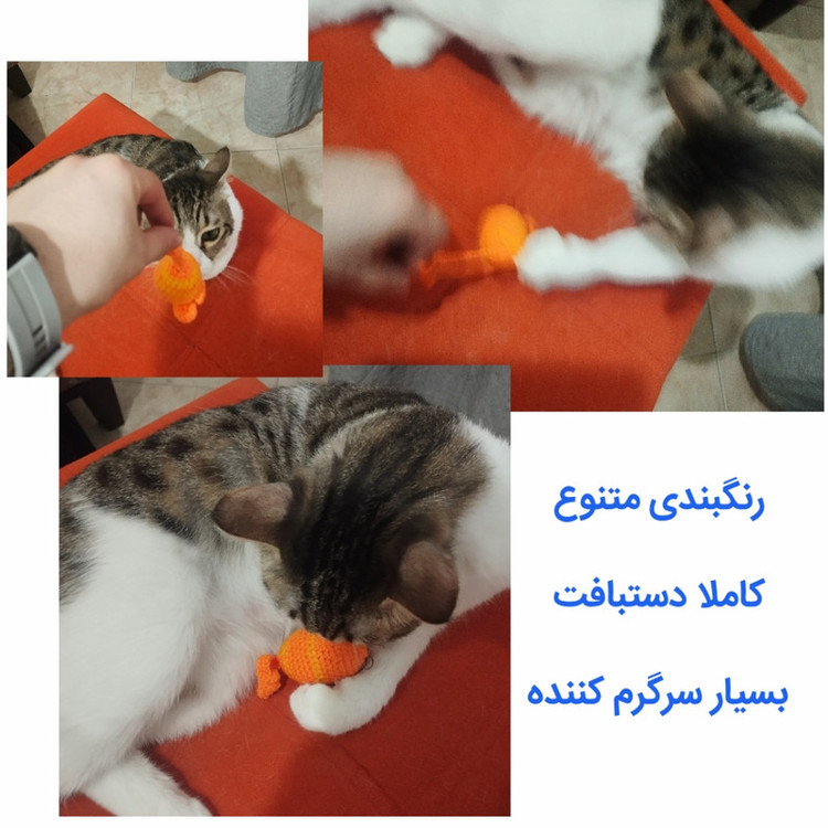 اسباب بازی سگ و گربه مدل موش بافتنی کد M1