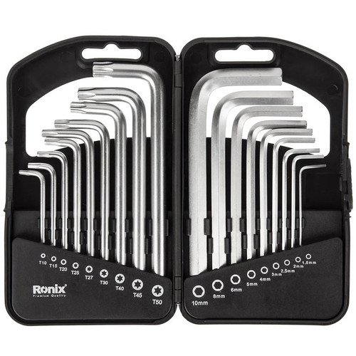 آچار آلن و ستاره ای رونیکس مدل 2051HEX-KEY مجموعه 18 عددی