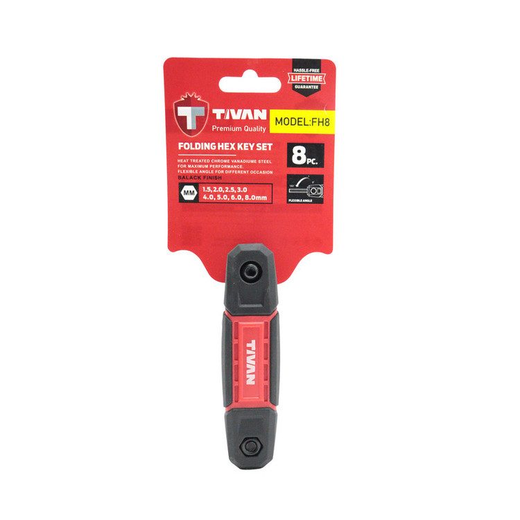 آچار آلن شش گوش تیوان مدل YP-FH8-8PC مجموعه 8 عددی