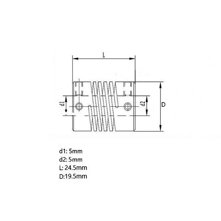 کوپلینگ انعطاف پذیر مدل آلومینیومی کد 5x5