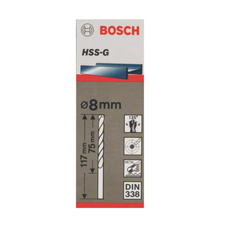 مته فلز بوش مدل HSS-G سایز 8 میلی متر