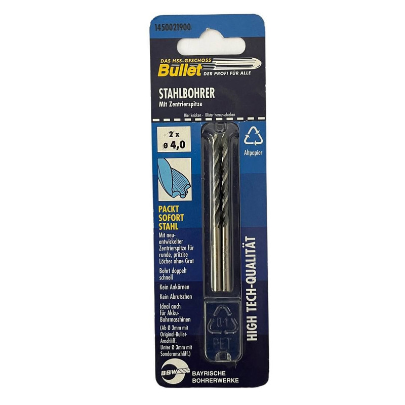 مته استیل بوهرر مدل STAHLBER-4 سایز 4 میلی متر بسته 2 عددی
