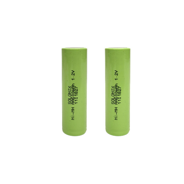 باتری قلمی شارژی سولونیکس مدل صنعتی 600mAh سر تخت  بسته 2 عددی