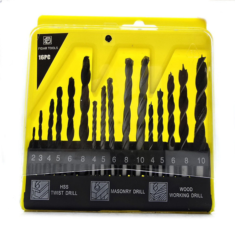 مته دریل شارژی و برقی فیدار مدل HSS-16PCS مجموعه 16 عددی