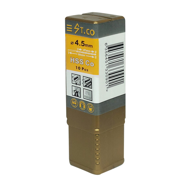 مته کبالت استیکو مدل HSSCO سایز 4.5 میلیمتر مجموعه 10 عددی