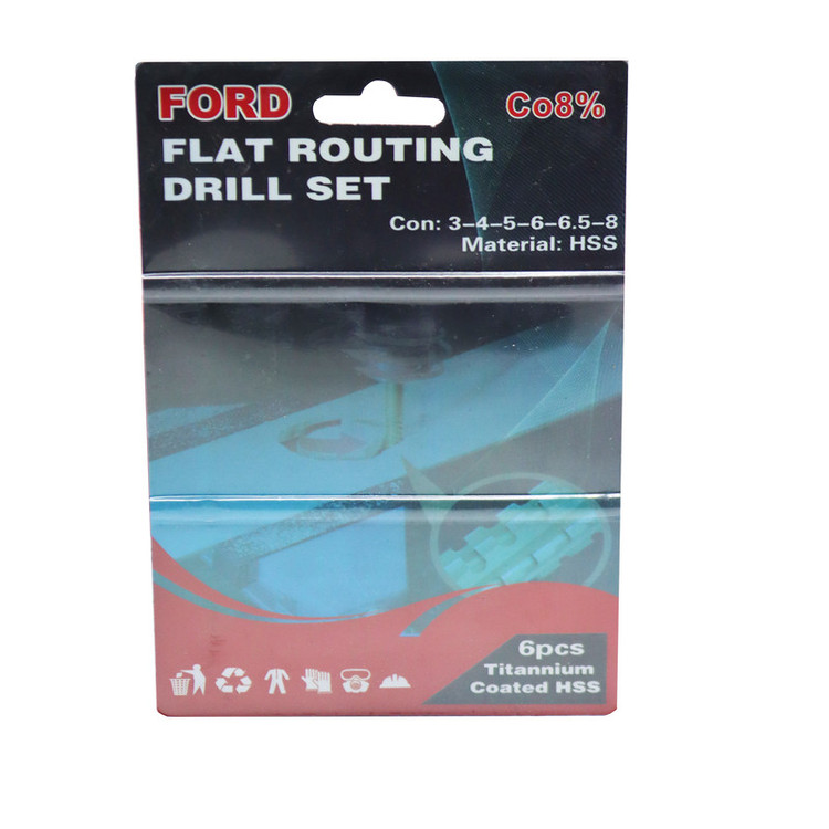 مته برش فورد مدل YP-HSS-3-8MM مجمموعه 6 عددی
