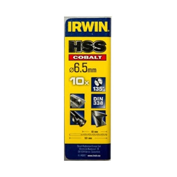 مته کبالت اروین مدل 10502531 سایز 6.5 میلیمتر مجموعه سه عددی