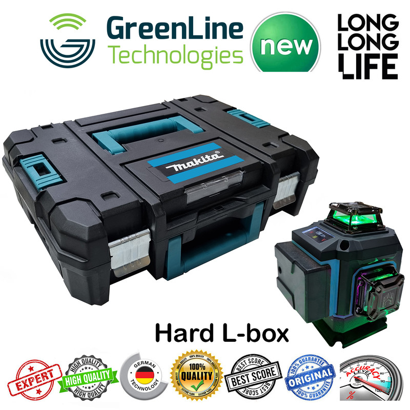تراز لیزری ماکیتا نور سبز مدل 16 لاین کد 16-360 4D Hard Box