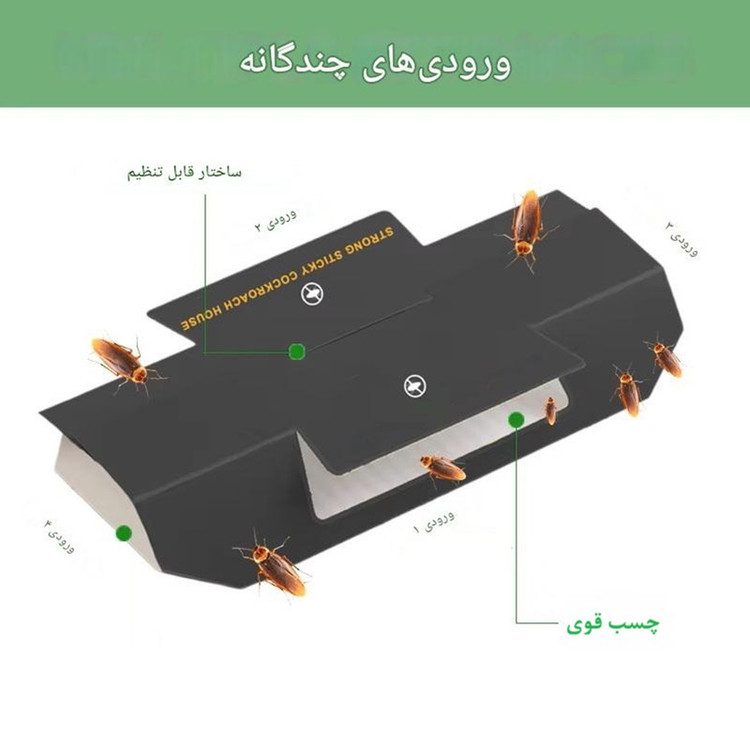 تله سوسک کش کاک رچ ترپ مدل چسبی وزن 23 گرم بسته ۱۰ عددی
