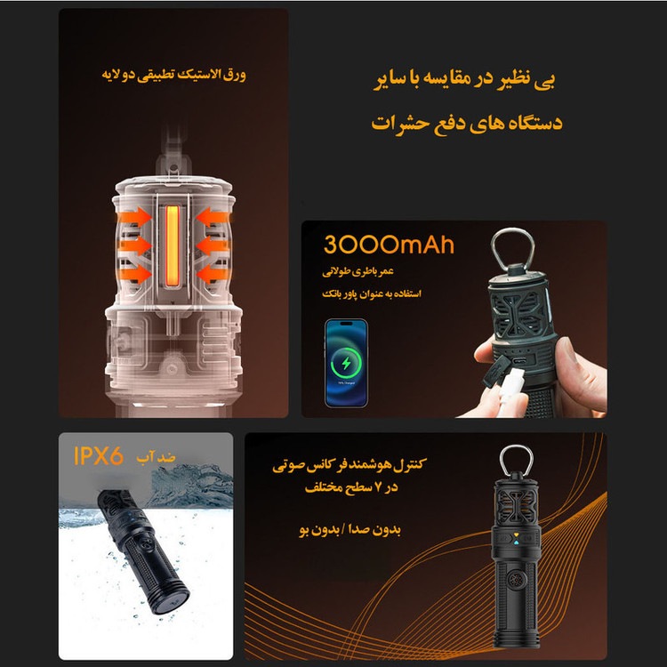 دستگاه دور کننده حشرات مدل هوشمند دوگانه با امواج صوتی و سیستم حرارتی