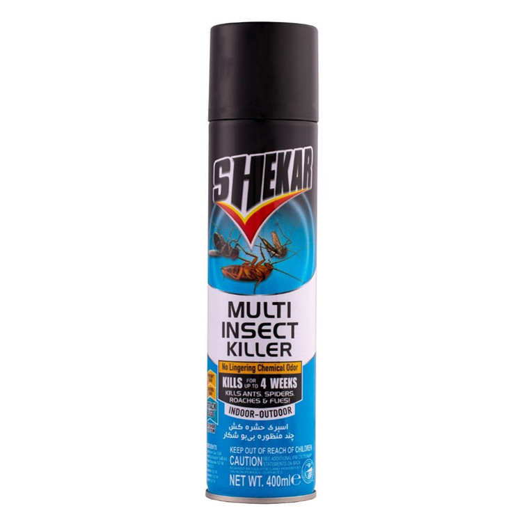 اسپری حشره کش شکار مدل multi insect killer حجم 400 میلی لیتر مجموعه 24 عددی