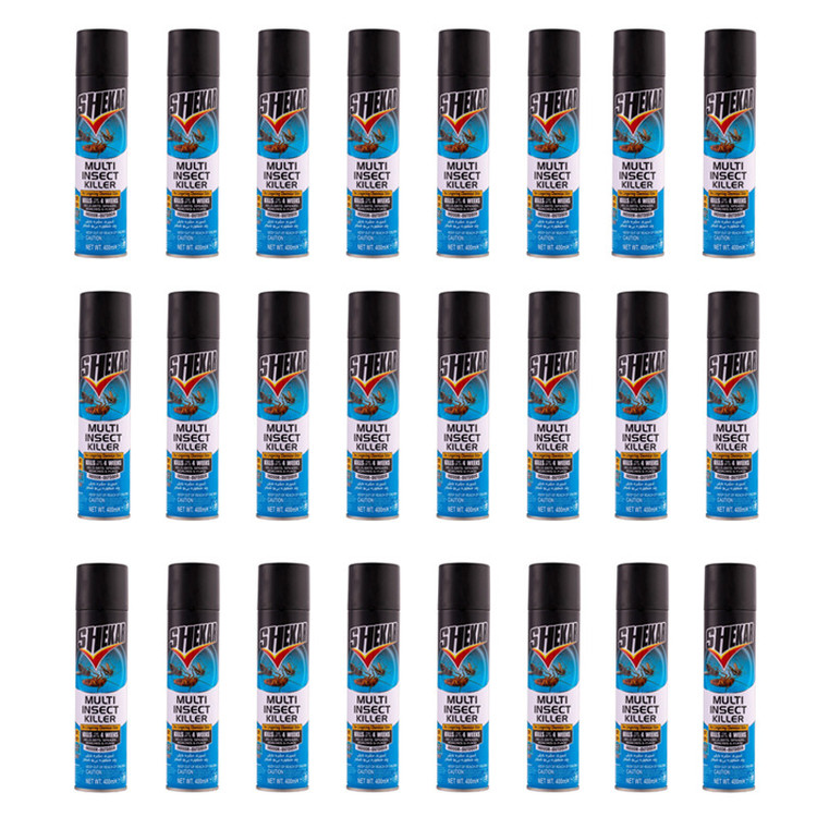 اسپری حشره کش شکار مدل multi insect killer حجم 400 میلی لیتر مجموعه 24 عددی