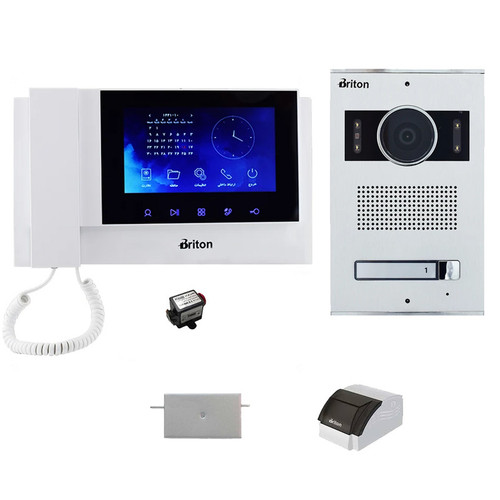 مجموعه دربازکن تصویری برایتون مدل 7030-2001 یک طبقه به همراه محافظ ولتاژ مانیتور