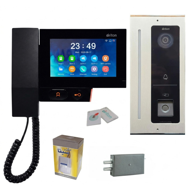 مجموعه دربازکن تصویری برایتون کد 7045-5001 مدل اثرانگشتی وای فای دار یک واحدی