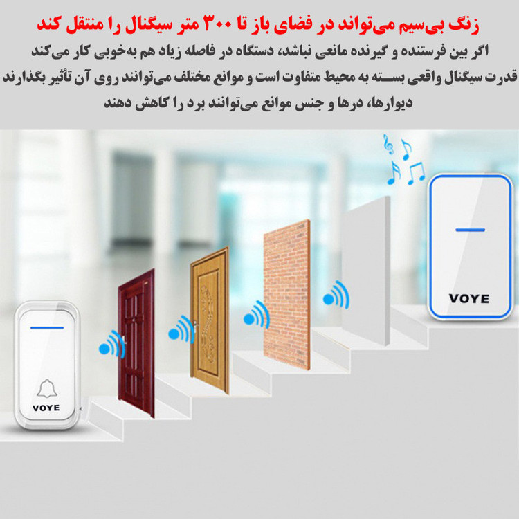 زنگ بی سیم وویه مدل V030F مجموعه دو عددی