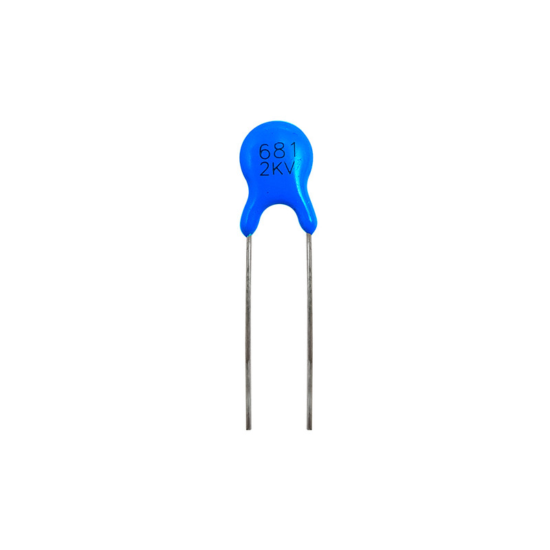 خازن 680 پیکو فاراد 2 کیلو ولت مدل disc 681K/2Kv بسته 10 عددی