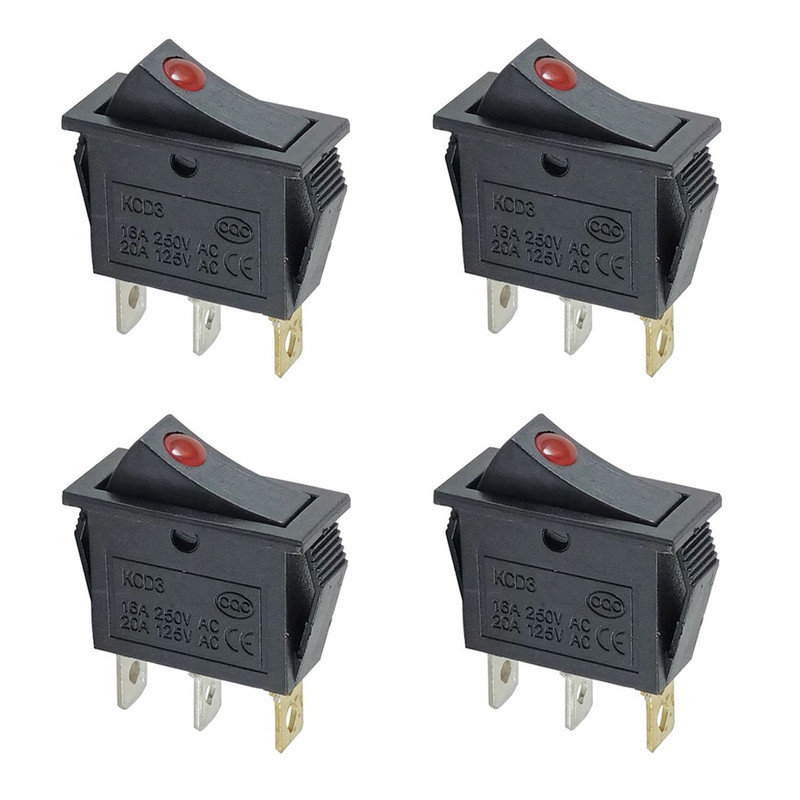 کلید راکر مدل KCD3  کد CHR1 بسته 4 عددی