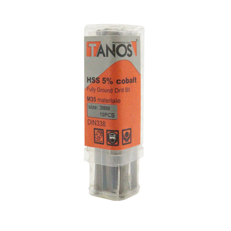 مته کبالت تانوس مدل YP-HSS-SIZE3 سایز 3 میلی متر مجموعه 10 عددی