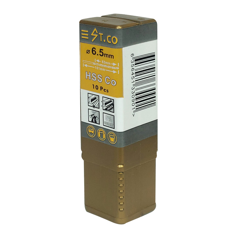 مته کبالت اس تی کو مدل HSSCO سایز 6.5 میلی متر مجموعه 10 عددی