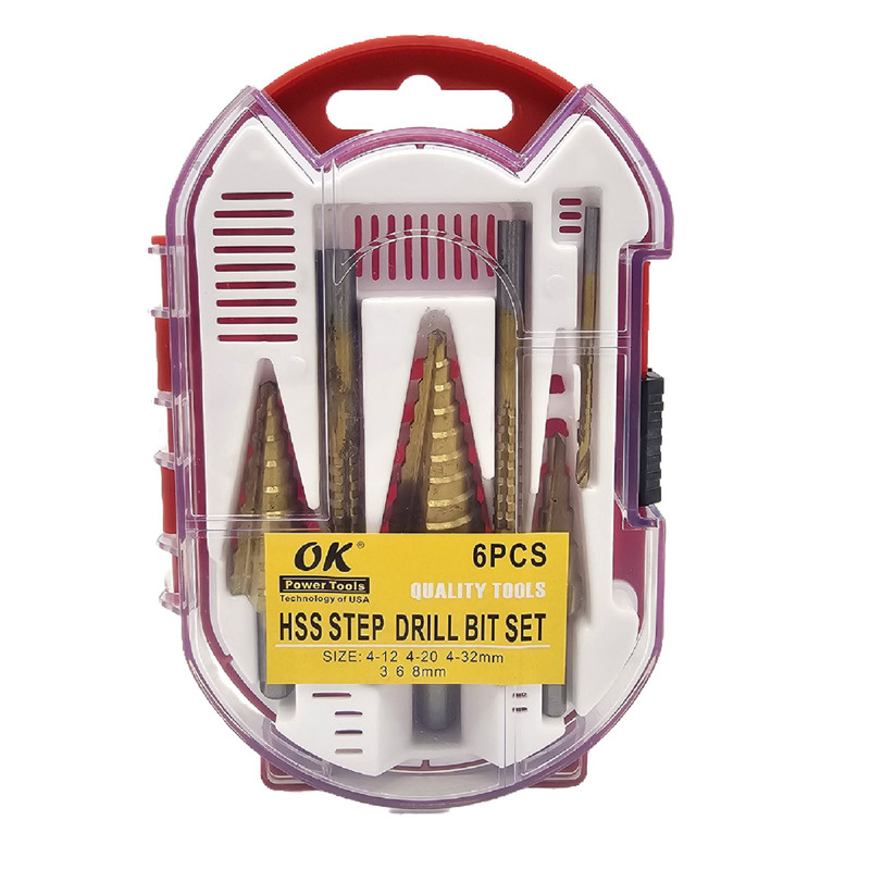 مته کاجی پله ای اوکی کد 6p مجموعه 6 عددی