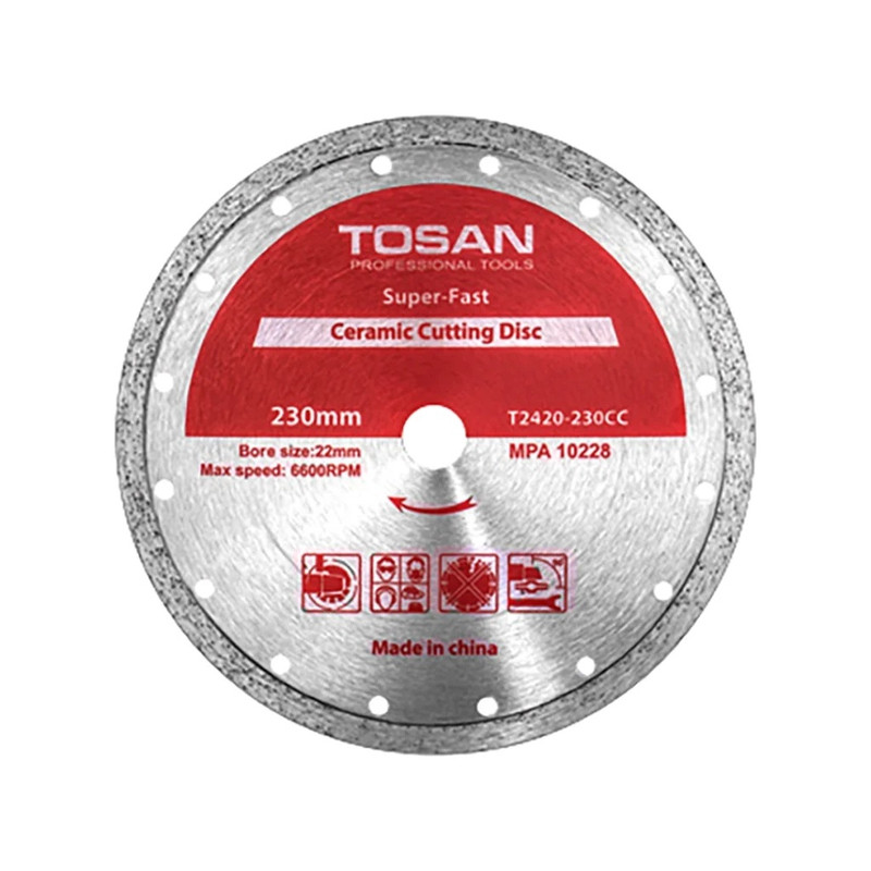 صفحه برش سرامیک توسن مدل T2420-230CC سایز 230 میلی‌متر