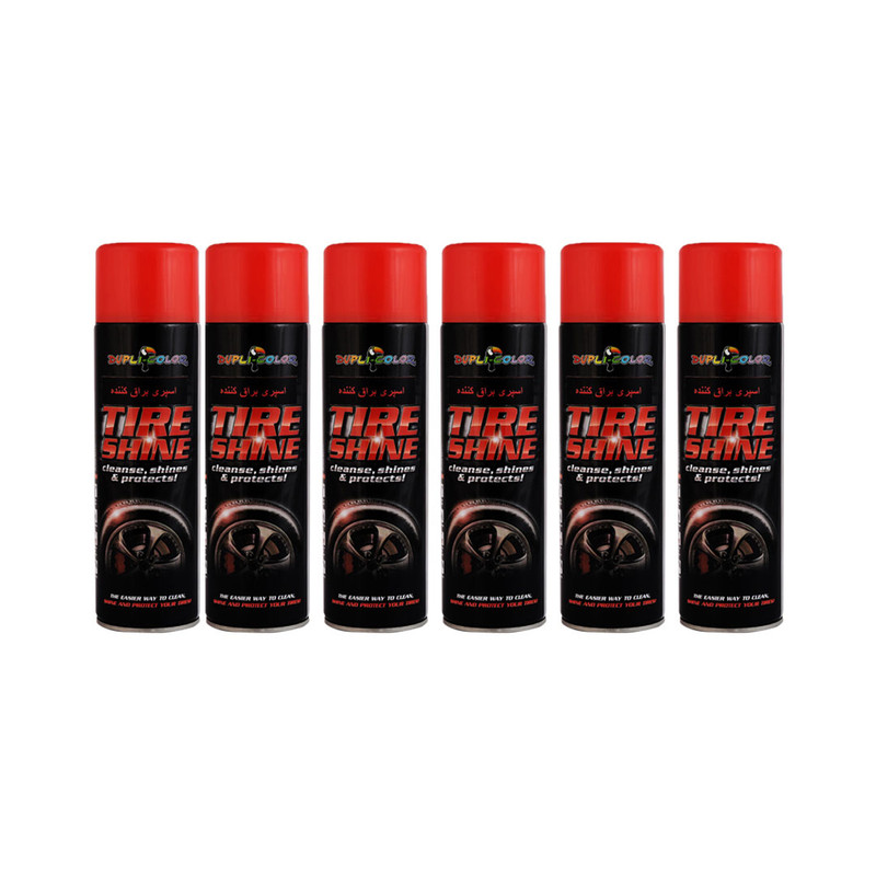 واکس تمیزکننده و براق کننده لاستیک دوپلی کالر مدل shine 6 حجم 500 میلی لیتر مجموعه 6 عددی