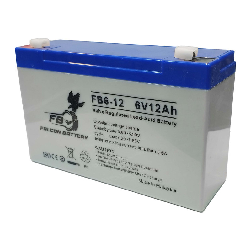 باتری سیلد اسید 6 ولت 12 آمپر فالکون مدل KSRE-6V-12A