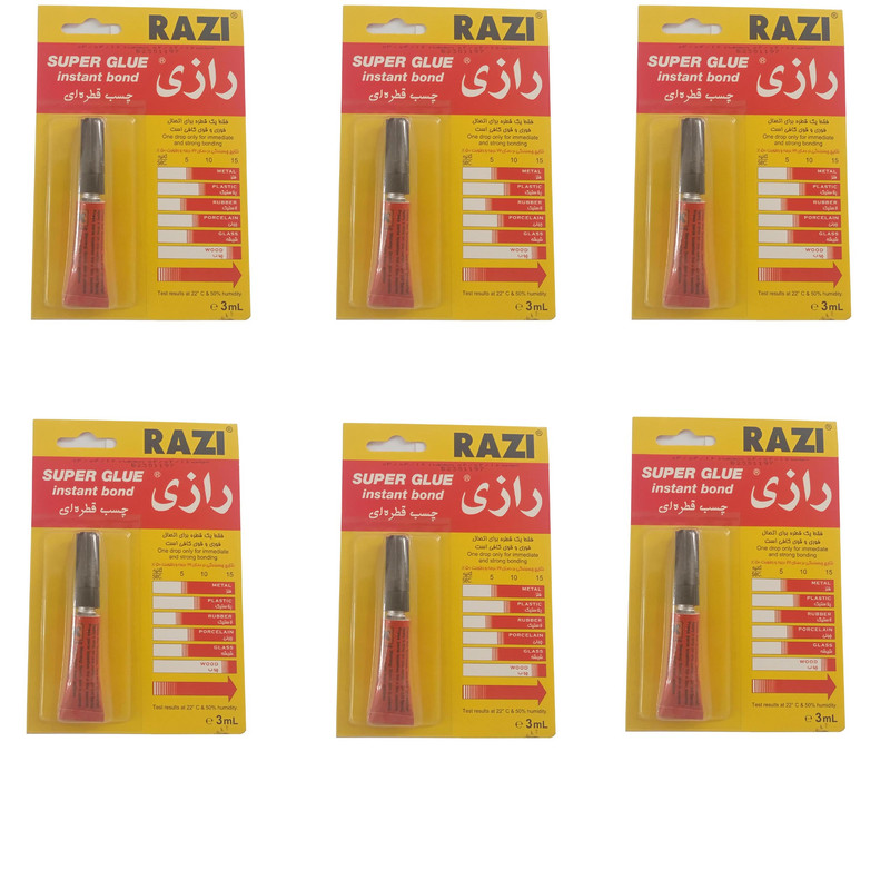 چسب قطره ای رازی مدل b81 حجم 3 ميلي ليتر بسته 6 عددي