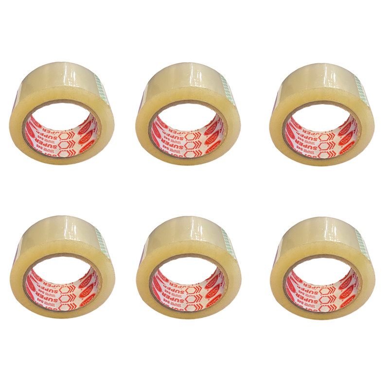 چسب پهن چسب سینا مدل Super Tape S45 عرض 48 میلی متر بسته 6 عددی