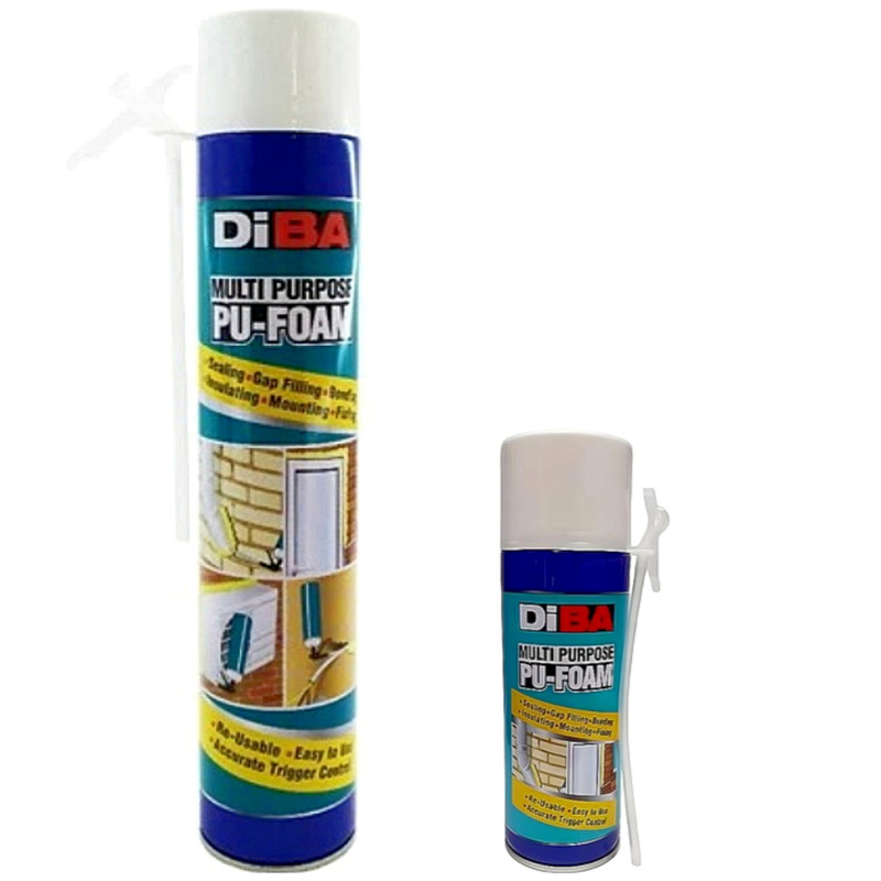 اسپری فوم پلی یورتان دیبا مدل pu-foam حجم 1050 میلی لیتر مجموعه 2 عددی