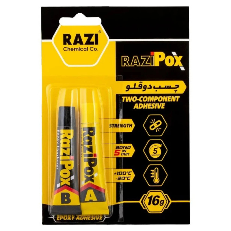 چسب دوقلو رازی مدل POX وزن 16 گرم بسته 12 عددی